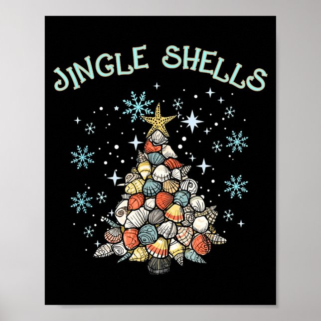 Jingle Shells Christmas Tree Snowflakes Celebratio Poster (Front)