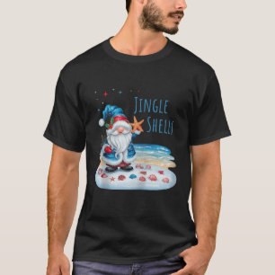 Jingle Shells Funny Christmas Gnome Zip  T-Shirt