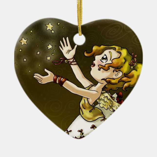Jingle Star Ceramic Ornament (Front)