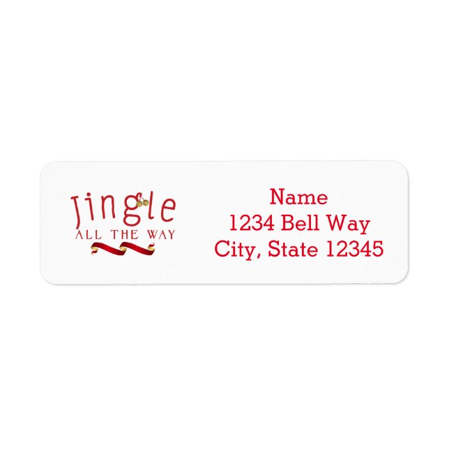 JINGLE TOUT LE CHEMIN Noël Étiquette de adresse de (Devant)