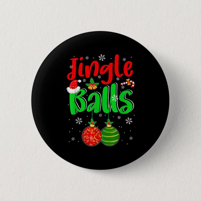 Jingle Xmas Funny Joke Costume Men Adult Couple  2 Inch Round Button (Front)