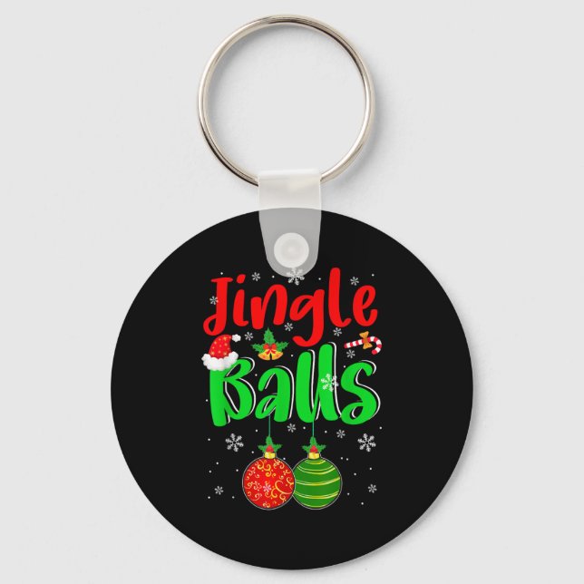Jingle Xmas Funny Joke Costume Men Adult Couple  Keychain (Front)