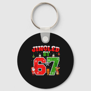 Jingled By 67 Funny Six Seven Meme 6 7 Christmas Keychain