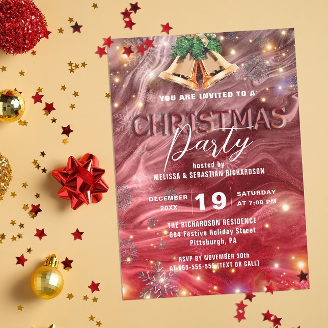 Jingling Bells Red Winter Wonderland Christmas  Invitation (Creator Uploaded)