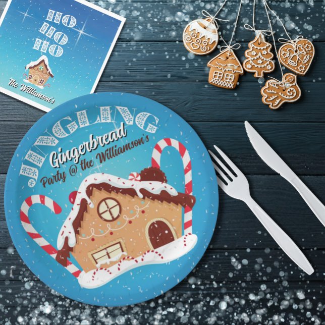 Jingling Gingerbread Party Paper Plates (this listing is for the Plate only, napkin is sold separately as part of the same collection)