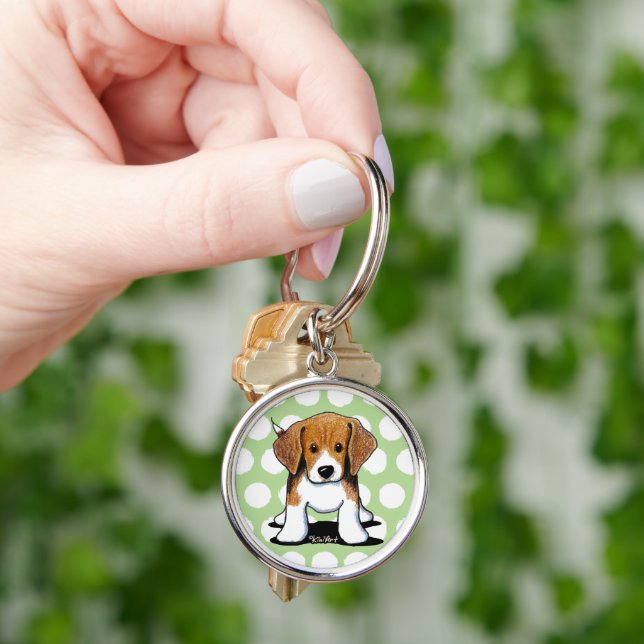 JiniArt Beagle Pup Keychain (Hand)