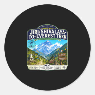 Jiri shivalaya to everest trek vintage mountain classic round sticker