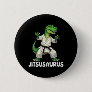 Jitsusaurus Dinosaur Karate Martial Arts Fun Enthu 2 Inch Round Button