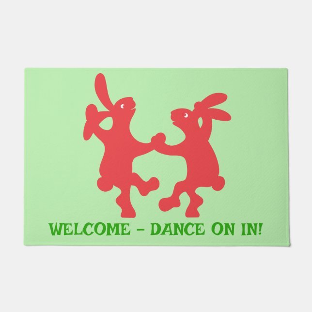 Jitterbug Rabbits Doormat (Front)