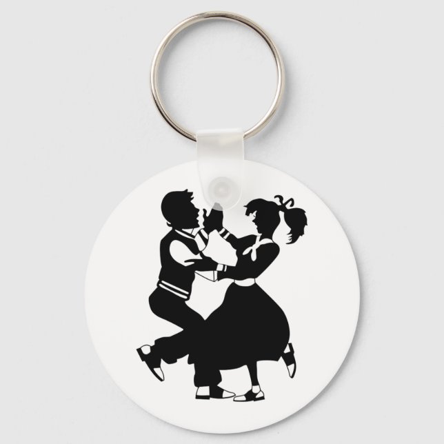 Jitterbug Silhouette Keychain (Front)