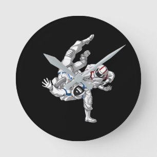 Jiu-Jitsu Astronauts Round Clock