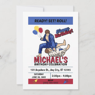 Jiu Jitsu Birthday Party Invitation