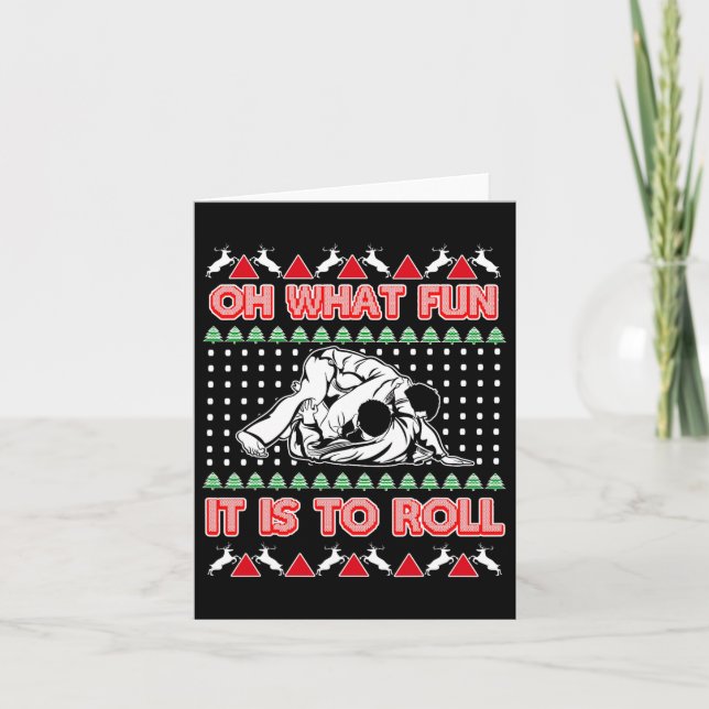 Jiu Jitsu Bjj Ugly Christmas Sweater Mma Funny Xma Card (Front)