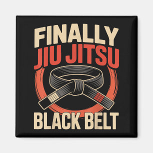 Jiu Jitsu Black Belt Retro Vintage Finally Jiu Magnet