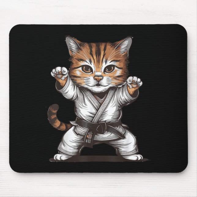 Jiu Jitsu Cat Mouse Pad (Front)