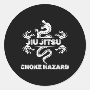 Jiu Jitsu Choke Hazard Karate Boxing Muay Thai Kic Classic Round Sticker