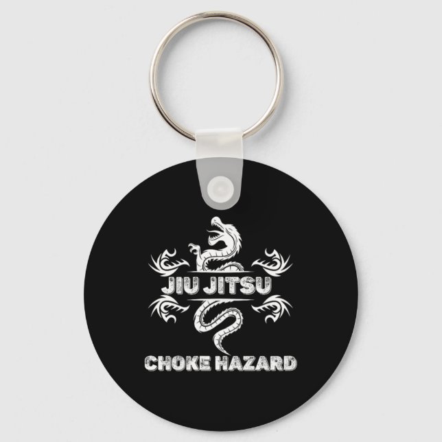 Jiu Jitsu Choke Hazard Karate Boxing Muay Thai Kic Keychain (Front)