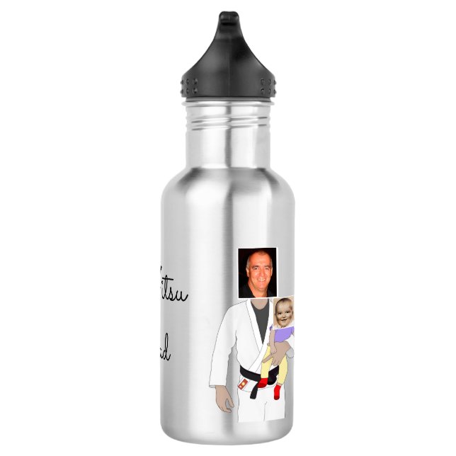 Jiu Jitsu Dad Custom Photos and Handwritten Text 532 Ml Water Bottle (Right)