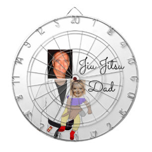 Jiu Jitsu Dad Custom Photos and Handwritten Text Dartboard