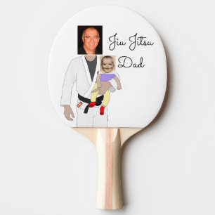Jiu Jitsu Dad Custom Photos and Handwritten Text Ping Pong Paddle