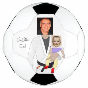 Jiu Jitsu Dad Custom Photos and Handwritten Text Soccer Ball