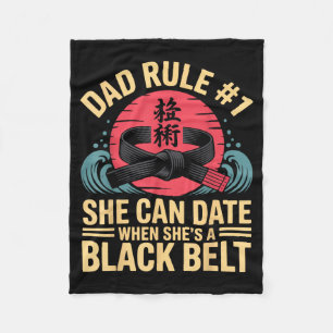 Jiu Jitsu Dad Father Daughter Retro Vintage Dad Fleece Blanket