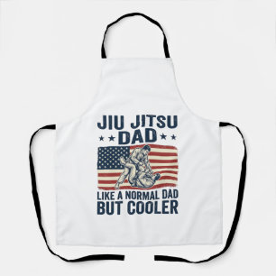 Jiu Jitsu Dad Vintage Flag Shirt Design_1 Apron