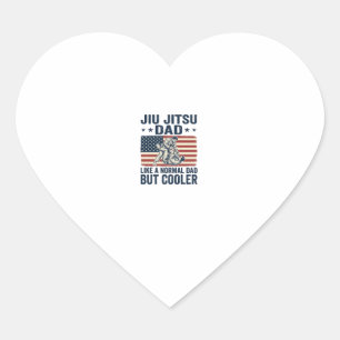 Jiu Jitsu Dad Vintage Flag Shirt Design_1 Heart Sticker