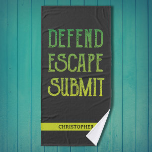 Jiu Jitsu Defend Escape Submit Personalized Bath Towel