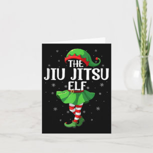 Jiu Jitsu Elf Christmas Girls Women Elf Squad Xmas Card