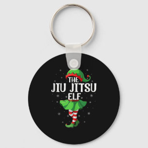 Jiu Jitsu Elf Christmas Girls Women Elf Squad Xmas Keychain
