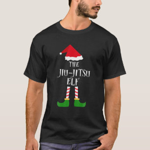 Jiu-jitsu Elf Christmas Pajama Matching Family Gif T-Shirt