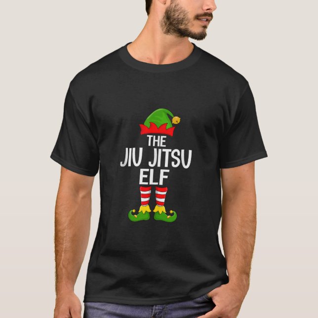 Jiu Jitsu Elf Xmas Matching Family Elf Squad Chris T-Shirt (Front)
