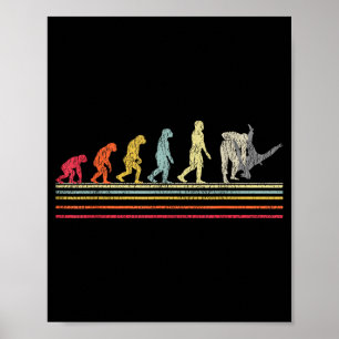 Jiu Jitsu Evolution Retro Vintage Poster