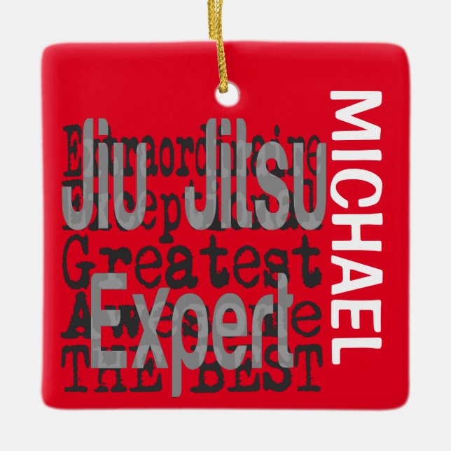 Jiu Jitsu Expert Extraordinaire CUSTOM Ceramic Ornament (Front)