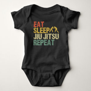 Jiu Jitsu Fight Martial Arts Eat Sleep Retro gift Baby Bodysuit