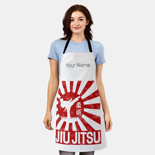 Jiu Jitsu Fighter Japanese Vintage Martial Arts Apron (Worn)