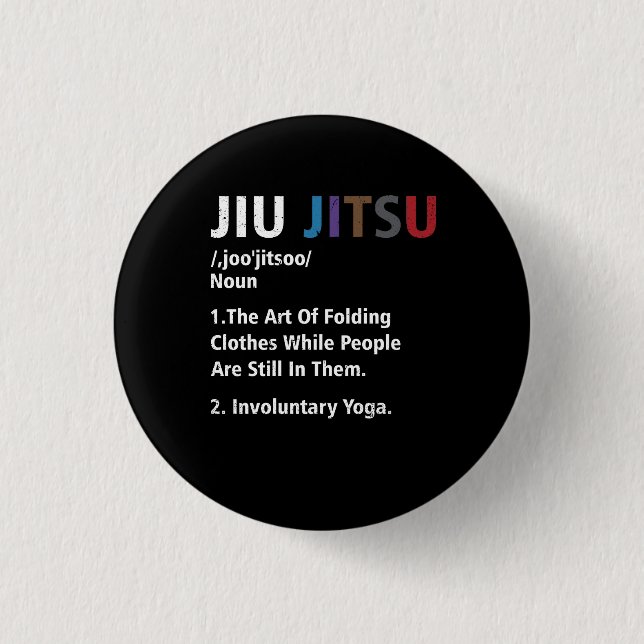 Jiu jitsu Funny Definition BJJ MMA Grappler Involu 1 Inch Round Button (Front)