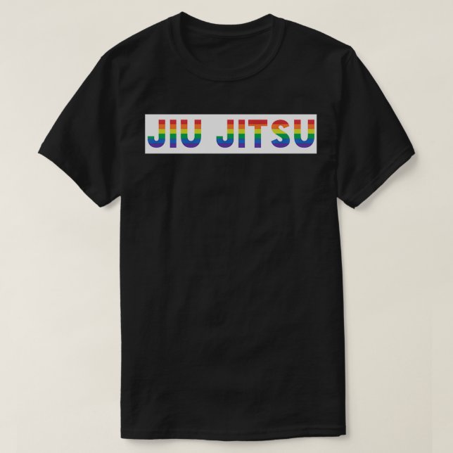 JIU JITSU Gay Pride Rainbow LGBTQIA T-Shirt (Design Front)
