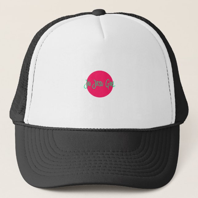 Jiu Jitsu Girl Brazilian Training BJJ Roll Submiss Trucker Hat (Front)