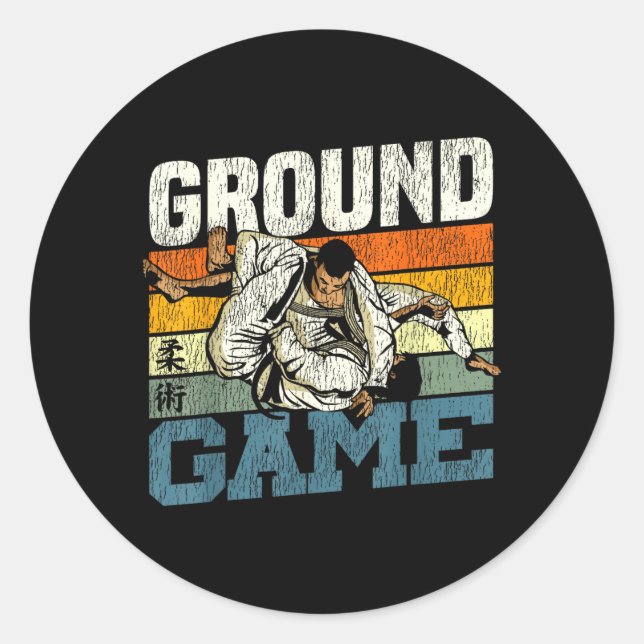 Jiu Jitsu Ground Game Classic Round Sticker (Front)