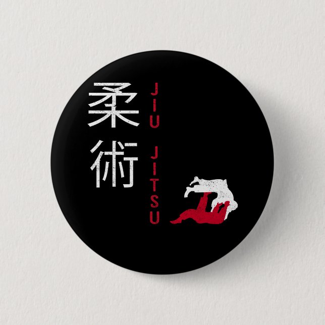 Jiu Jitsu Japanese Martial Arts 2 Inch Round Button (Front)