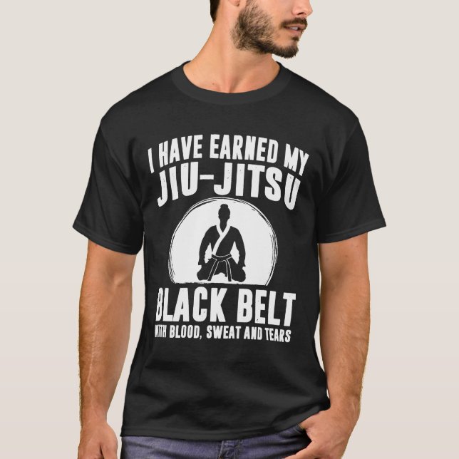 Jiu Jitsu - Jiu-Jitsu Black Belt With Blood T-Shirt (Front)