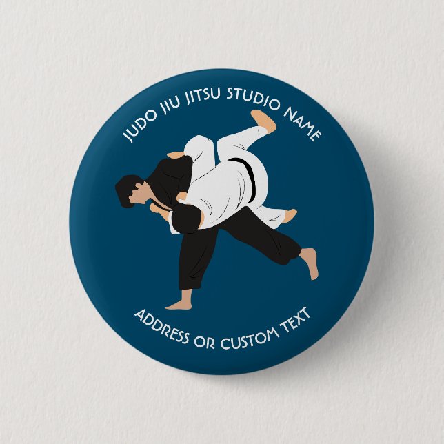 Jiu Jitsu Judo Martial Arts Studio 2 Inch Round Button (Front)