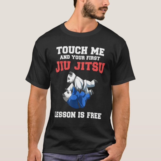 Jiu Jitsu Lesson  BJJ Grappling Pandas T-Shirt (Front)