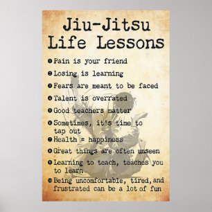 Jiu-Jitsu Life Lessons, Jiu Jitsu Poster, Jiu Jits Poster