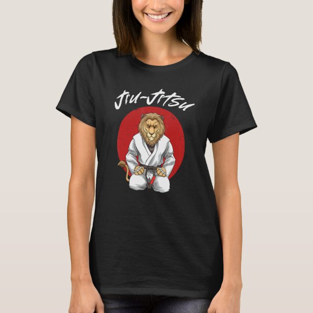 Jiu Jitsu Lion  Brazilian Jiu Jitsu Mma Grappling T-Shirt (Front)