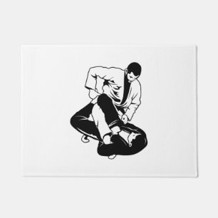 Jiu Jitsu martial art Fighter Fight Vector Doormat