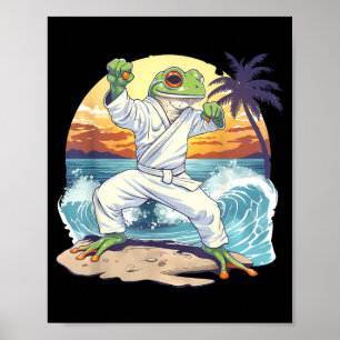Jiu-Jitsu MMA Toad Taekwondo Frog Judo Beach Poster