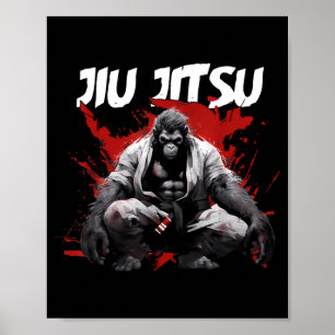 Jiu Jitsu Monkey Brazilian Jiu Jitsu Design Poster